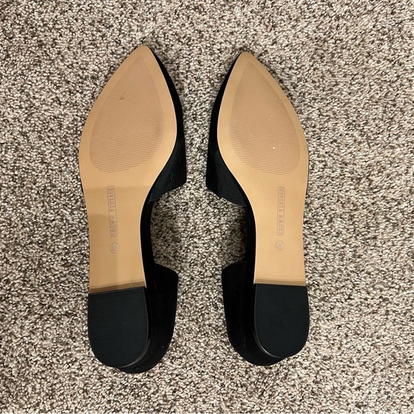 Crown Vintage Black Suede Pointed Flats - Picture 5 of 5
